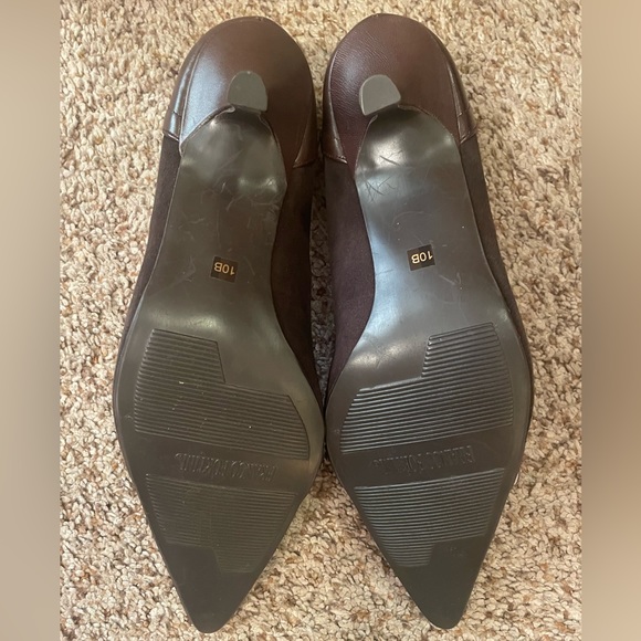 Franco Fortini Women Dark Brown Suede Leather Size 10 Medium - Picture 3 of 6